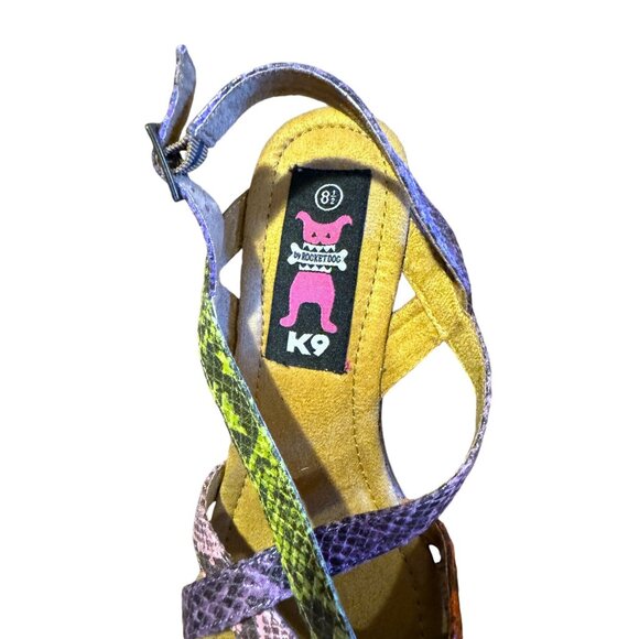 Rocket Dog K9 Reptile Skin Design Strappy Heel Sandals Women Size 8.5 - Picture 3 of 7